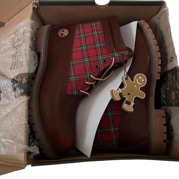 New TIMBERLAND Premium brown full grain Christmas Boots “GINGERBREAD MAN” main image 6